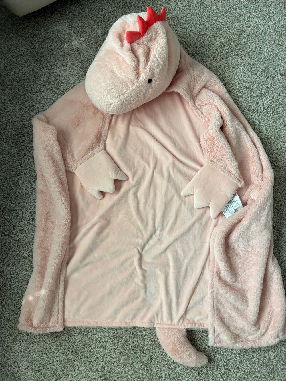 Pillow fort Pink Dino Hooded Blanket